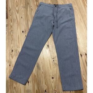 Marc Anthony Pants Men 30x32 Gray Linen Blend Slim Fit Drawstring Casual Knit